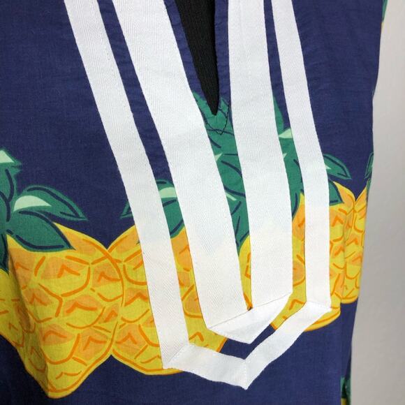 Tracy Negoshian Abby Pineapple Stripes navy yellow tunic top size Medium NWT - Picture 6 of 13